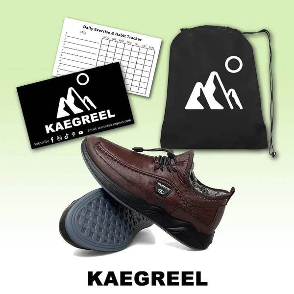 Forro de felpa de los hombres de Kaegreel zapatos de cuero ocasionales sin deslizamiento