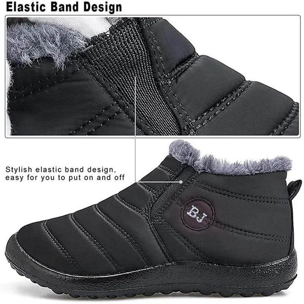Zapatillas de nieve cálidas para mujeres Fuera de piel al aire libre zapatos de invierno Anti-Slip Ligero de botín Bootie