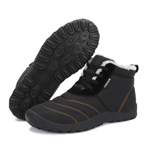 Kaegreel Tamaño de gran tamaño Hombre Raya impermeable Forro de peluche Botas de tobillo
