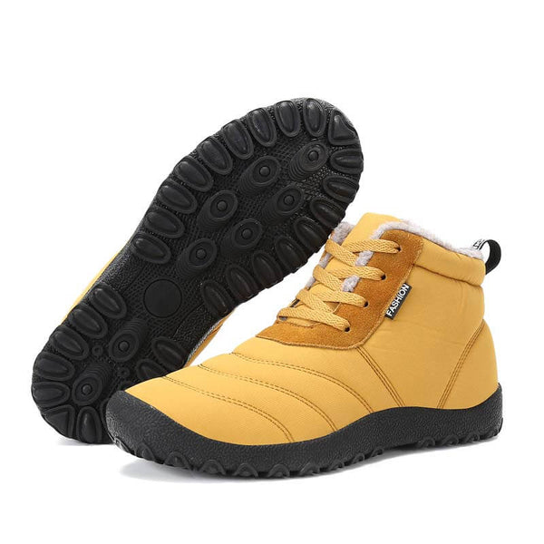 Kaegreel Tamaño de gran tamaño Hombre Raya impermeable Forro de peluche Botas de tobillo