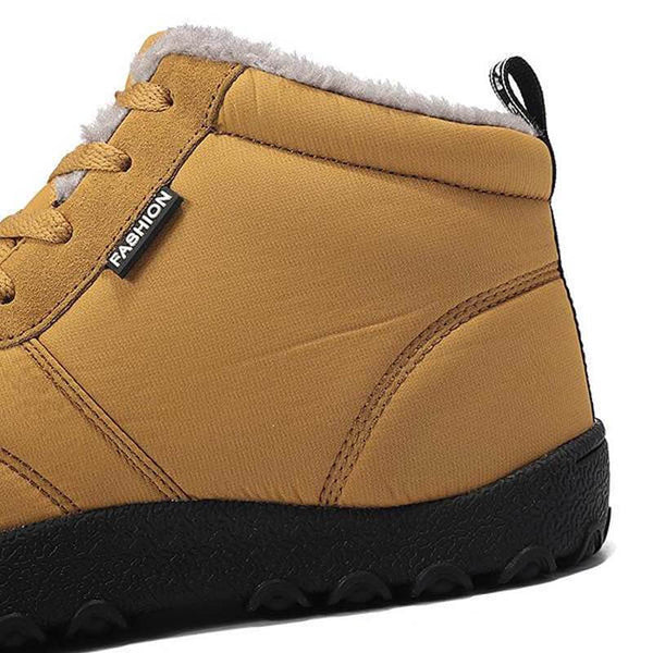 Kaegreel Tamaño de gran tamaño Hombre Raya impermeable Forro de peluche Botas de tobillo
