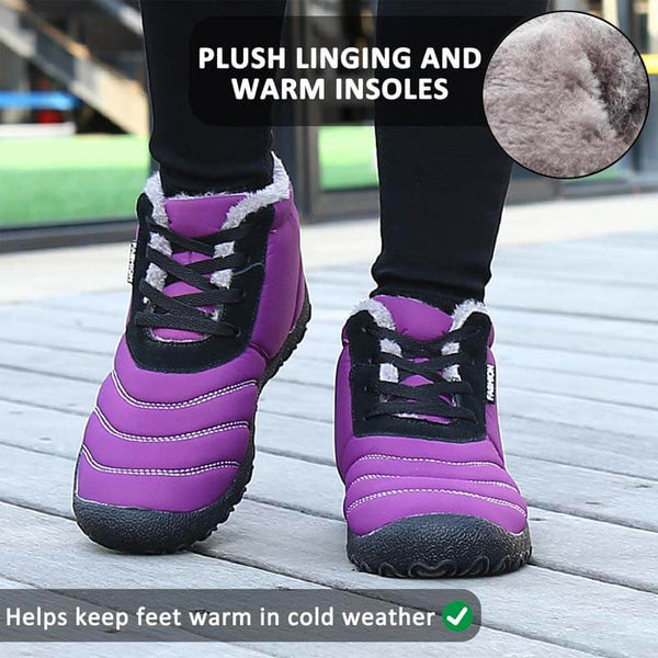 Kaegreel Tamaño de gran tamaño Hombre Raya impermeable Forro de peluche Botas de tobillo