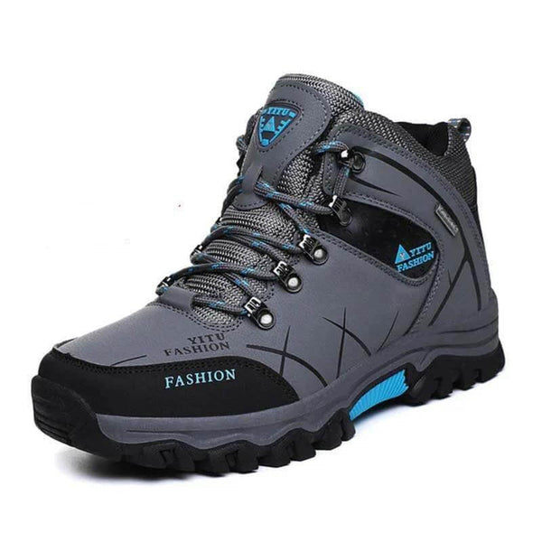 Kaegreel Hombre Cuero a prueba de agua Cálido al aire libre Botas de senderismo Zapatos de trabajo Zapatos de nieve de invierno