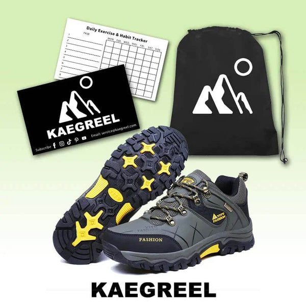 Kaegreel Hombres al aire libre Non Slip Lace Up Faging Climbing Hocking Zapatos