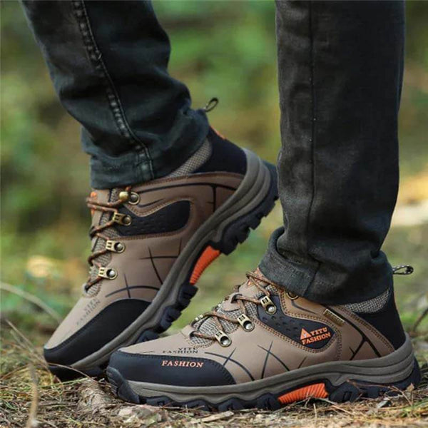 Kaegreel Hombres al aire libre Non Slip Lace Up Faging Climbing Hocking Zapatos