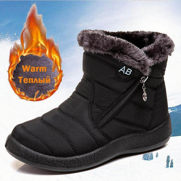 Mujeres Botas de nieve de invierno Tobillo Botas cortas Slip On Woming Women Women Women Tobles Fuerzas Fuera de piel