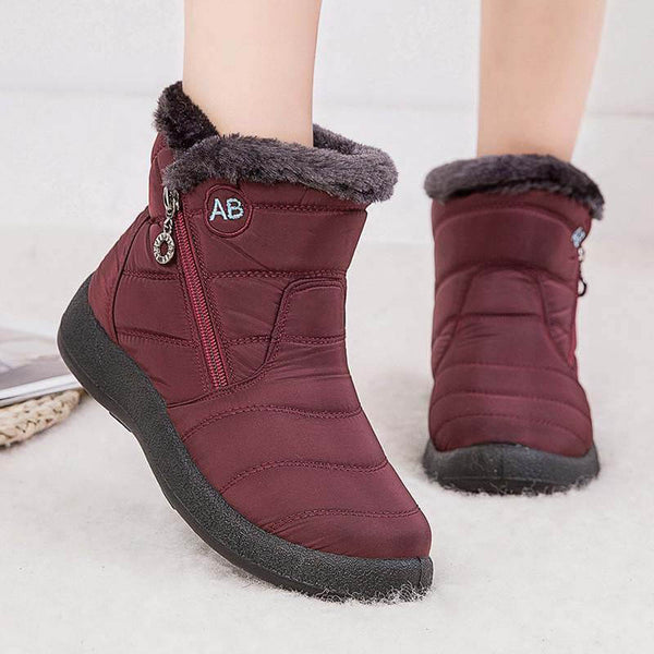Mujeres Botas de nieve de invierno Tobillo Botas cortas Slip On Woming Women Women Women Tobles Fuerzas Fuera de piel
