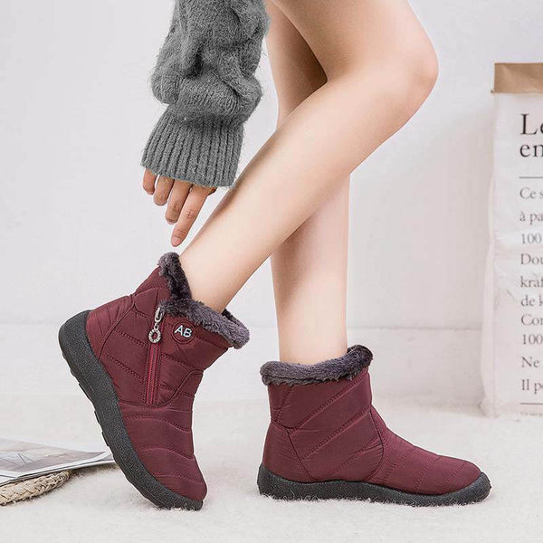 Mujeres Botas de nieve de invierno Tobillo Botas cortas Slip On Woming Women Women Women Tobles Fuerzas Fuera de piel