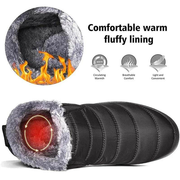 Zapatillas de nieve cálidas para mujeres Fuera de piel al aire libre zapatos de invierno Anti-Slip Ligero de botín Bootie
