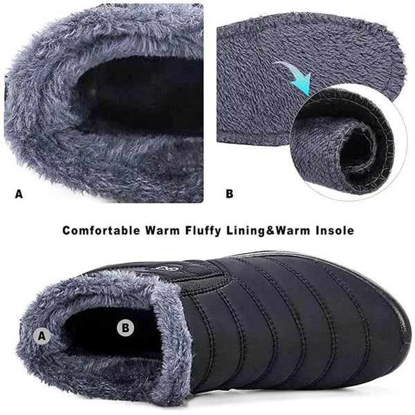 Zapatillas de nieve cálidas para mujeres Fuera de piel al aire libre zapatos de invierno Anti-Slip Ligero de botín Bootie