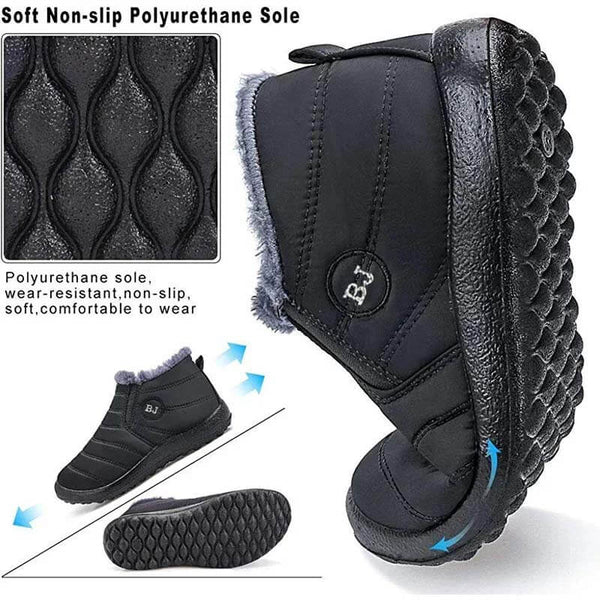 Zapatillas de nieve cálidas para mujeres Fuera de piel al aire libre zapatos de invierno Anti-Slip Ligero de botín Bootie