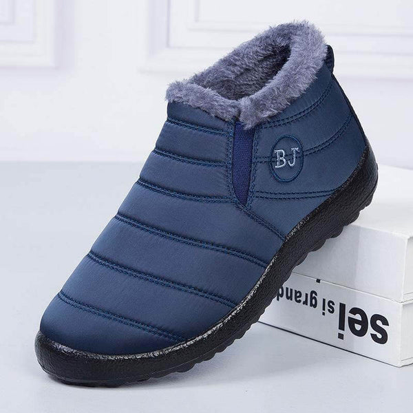 Zapatillas de nieve cálidas para mujeres Fuera de piel al aire libre zapatos de invierno Anti-Slip Ligero de botín Bootie