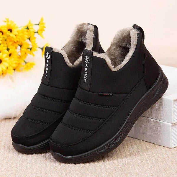 Damas botas de nieve zapatos de invierno para mujeres forra de piel con botines de invierno cálidos con cremallera al aire libre deslizamiento impermeable en zapatos cómodos