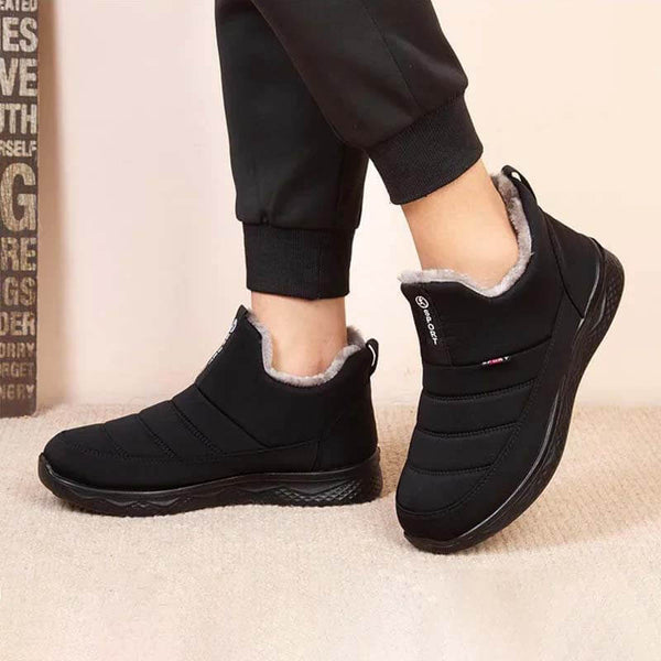 Damas botas de nieve zapatos de invierno para mujeres forra de piel con botines de invierno cálidos con cremallera al aire libre deslizamiento impermeable en zapatos cómodos