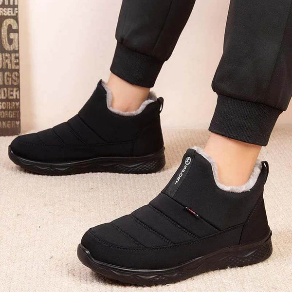 Damas botas de nieve zapatos de invierno para mujeres forra de piel con botines de invierno cálidos con cremallera al aire libre deslizamiento impermeable en zapatos cómodos