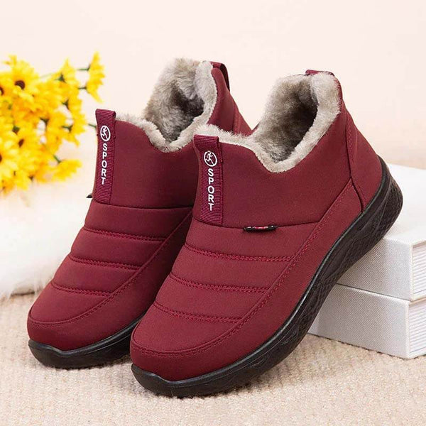 Damas botas de nieve zapatos de invierno para mujeres forra de piel con botines de invierno cálidos con cremallera al aire libre deslizamiento impermeable en zapatos cómodos