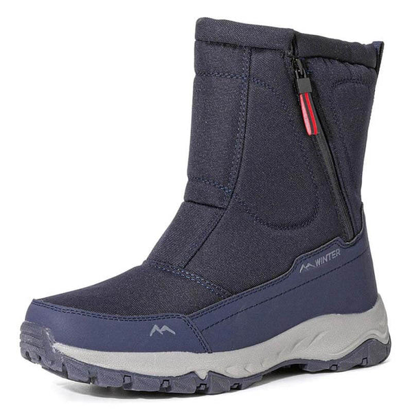 Botas de nieve de invierno para mujeres con cremallera, impermeable, no deslizamiento, resistente al desgaste, espesas y aterciopeladas cálidas