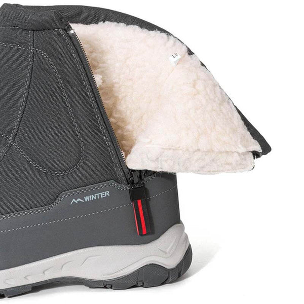 Botas de nieve de invierno para mujeres con cremallera, impermeable, no deslizamiento, resistente al desgaste, espesas y aterciopeladas cálidas