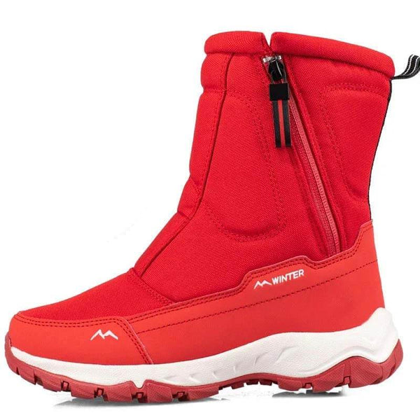 Botas de nieve de invierno para mujeres con cremallera, impermeable, no deslizamiento, resistente al desgaste, espesas y aterciopeladas cálidas