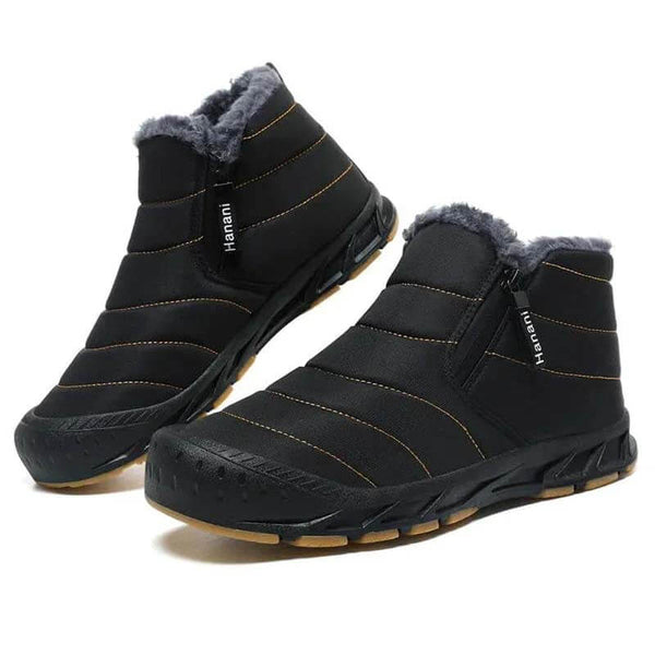 Botas de nieve forradas cálidas botas de eje corta con cremallera de eje al aire libre cómodo sin deslizamiento e impermeable de invierno descalzo (unisex)