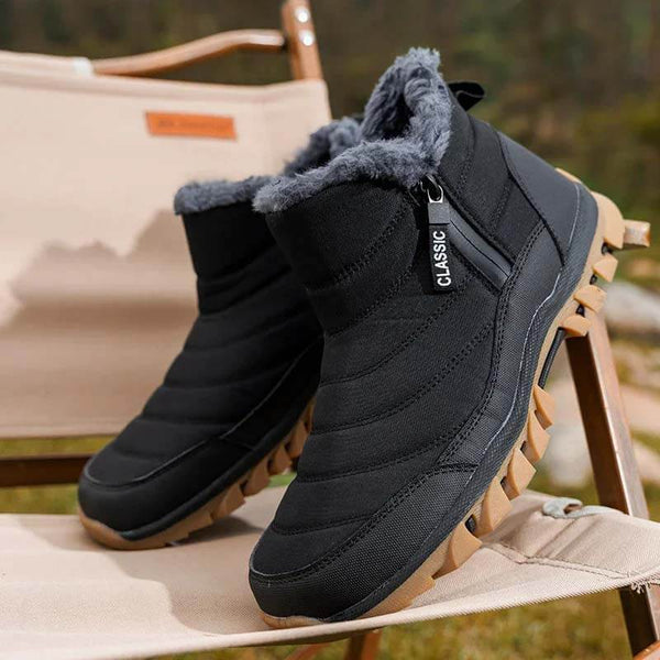 Men calientes zapatos de algodón botas de nieve senderismo al aire libre sin deslizamiento y zapatos de invierno impermeables