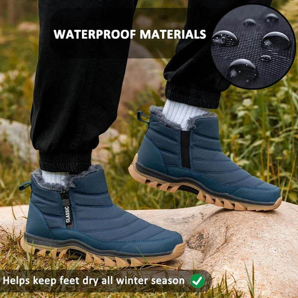 Men calientes zapatos de algodón botas de nieve senderismo al aire libre sin deslizamiento y zapatos de invierno impermeables