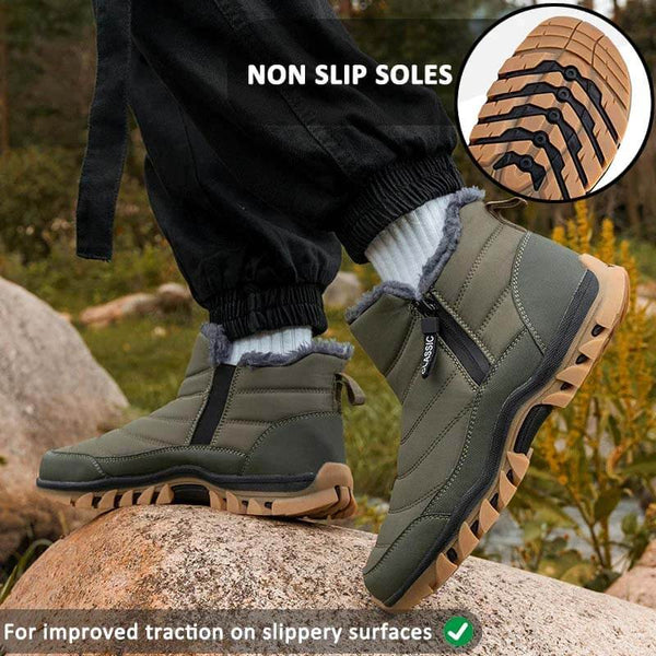 Men calientes zapatos de algodón botas de nieve senderismo al aire libre sin deslizamiento y zapatos de invierno impermeables