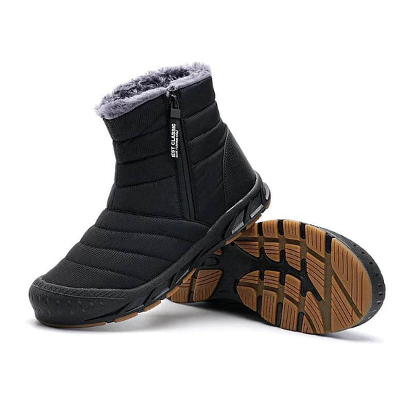 Botas de nieve con cremallera de la parte superior superior al aire libre.