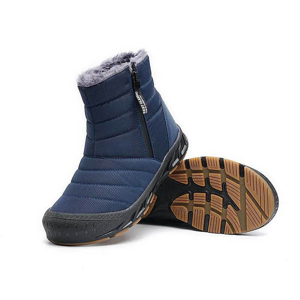Botas de nieve con cremallera de la parte superior superior al aire libre.