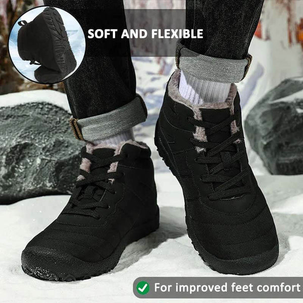 Botas de nieve para hombres correas a prueba de frío zapatos de invierno zapatos de senderismo calzado sin deslizamiento e impermeable zapato descalzo de invierno