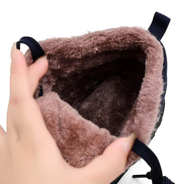 Botas de nieve para hombres correas a prueba de frío zapatos de invierno zapatos de senderismo calzado sin deslizamiento e impermeable zapato descalzo de invierno