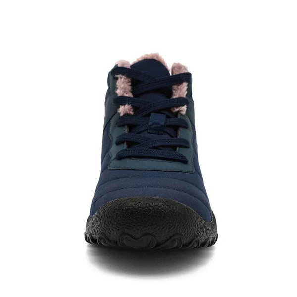 Botas de nieve para hombres correas a prueba de frío zapatos de invierno zapatos de senderismo calzado sin deslizamiento e impermeable zapato descalzo de invierno