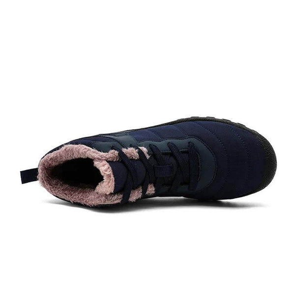 Botas de nieve para hombres correas a prueba de frío zapatos de invierno zapatos de senderismo calzado sin deslizamiento e impermeable zapato descalzo de invierno
