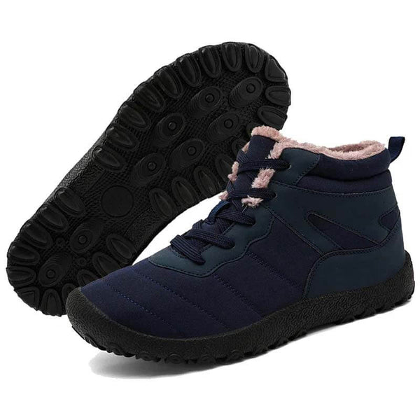 Botas de nieve para hombres correas a prueba de frío zapatos de invierno zapatos de senderismo calzado sin deslizamiento e impermeable zapato descalzo de invierno