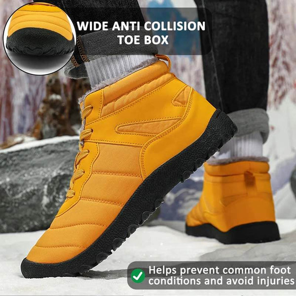 Botas de nieve para hombres correas a prueba de frío zapatos de invierno zapatos de senderismo calzado sin deslizamiento e impermeable zapato descalzo de invierno