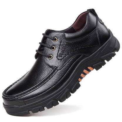 Kaegreel Cuir de vachette pour hommes Cuir imperméable confortable non glissement doux non glissé sur les chaussures décontractées