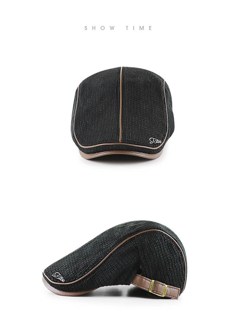 Cappellino da uomo con tappo piatto con tappo imbottito con tappi a berretto caldo Cappello per visiera all'aperto Cappello in avanti