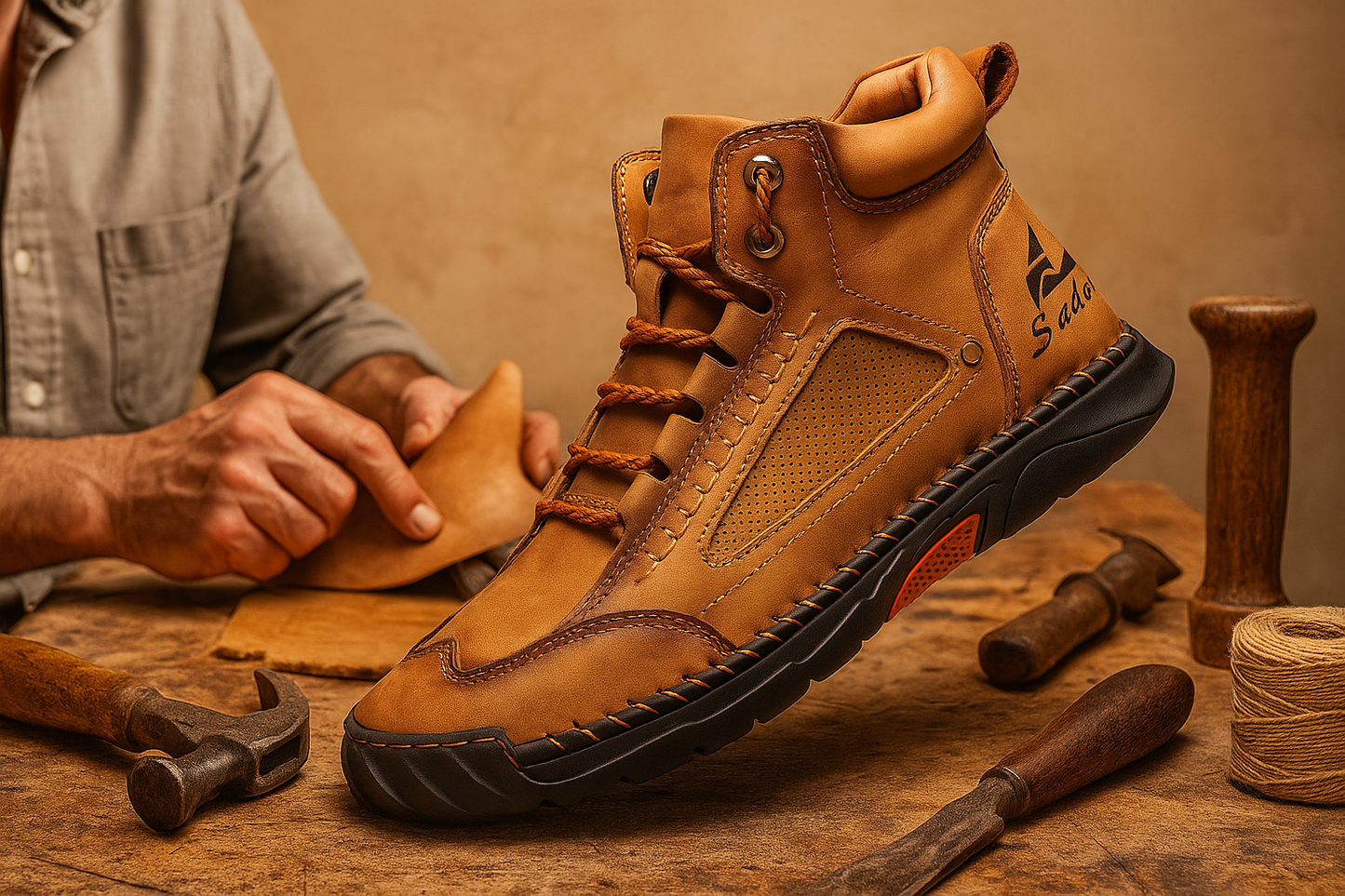 Zapatillas de moda de cuero casual para hombres Botas chukka chukka mocasines hechas a mano con botas de vestir para caminar zapatillas