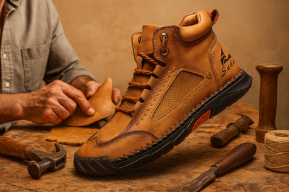 Zapatillas de moda de cuero casual para hombres Botas chukka chukka mocasines hechas a mano con botas de vestir para caminar zapatillas