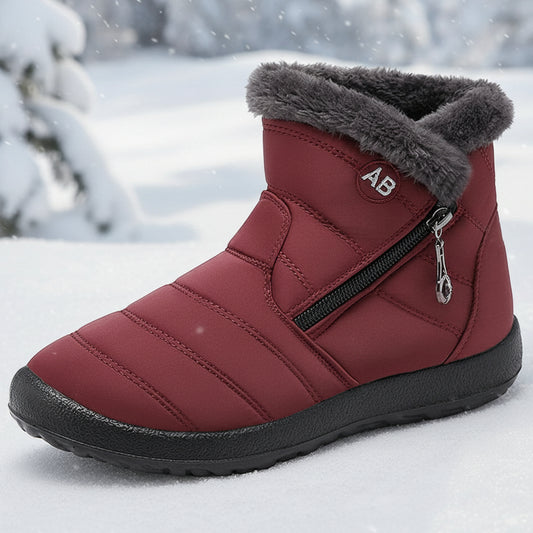 Women Winter Snow Boots Ankle Short Boots Slip On Waterproof Outdoor Women Ankle Boots Fur Lined Warm Shoes