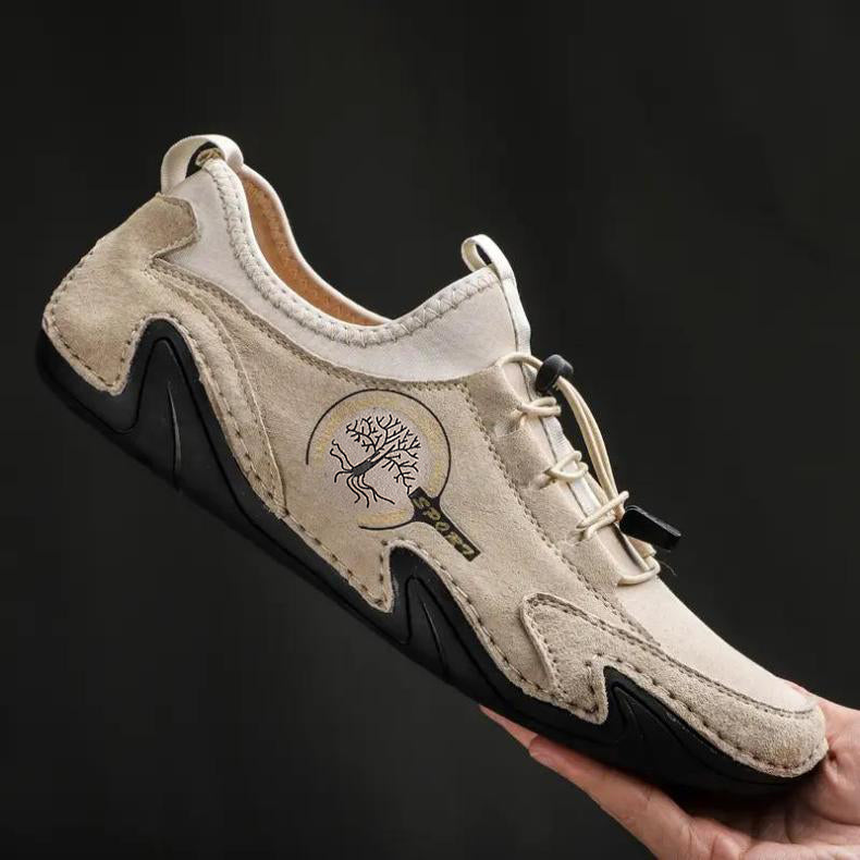 Kaegreel Men's Handmade Leather Shoes Soft Driving Loafers Sneakers