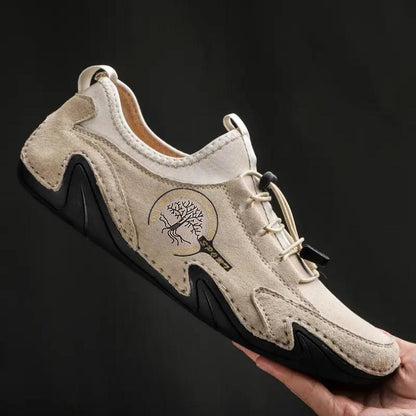 Kaegreel Men's Handmade Leather Shoes Soft Driving Loafers Sneakers