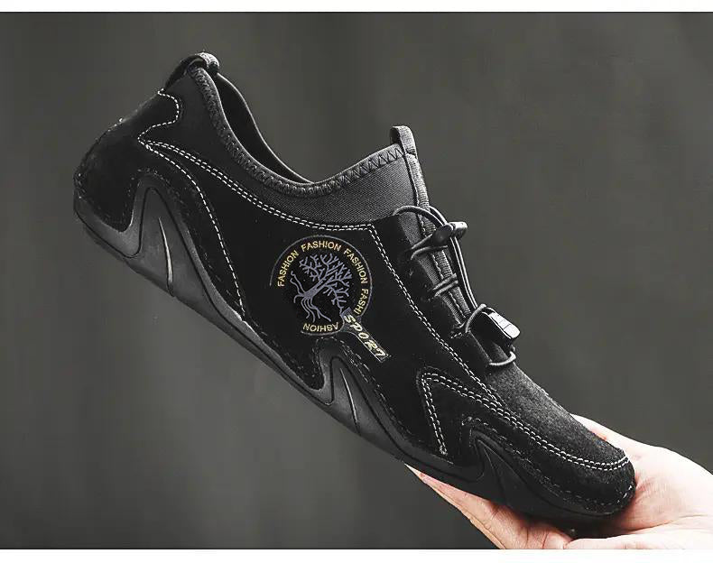 Kaegreel Men's Handmade Leather Shoes Soft Driving Loafers Sneakers