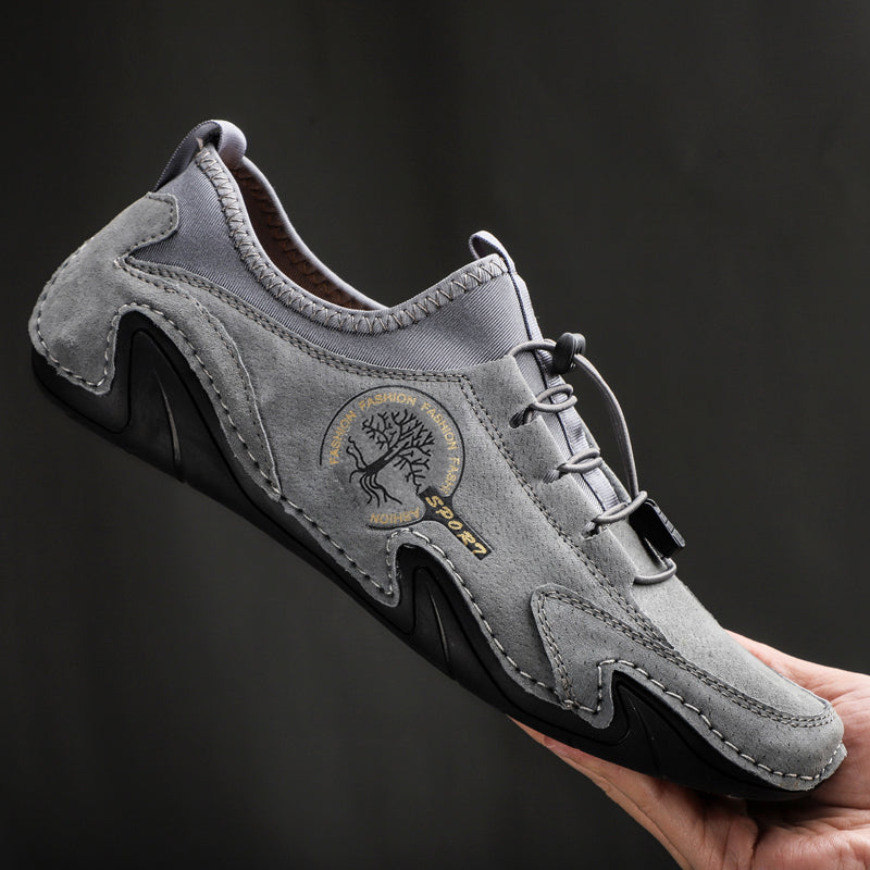 Kaegreel Men's Handmade Leather Shoes Soft Driving Loafers Sneakers