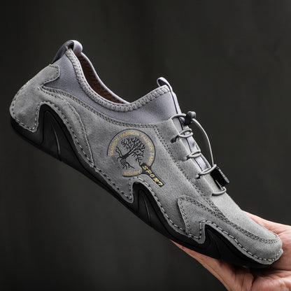 Kaegreel Men's Handmade Leather Shoes Soft Driving Loafers Sneakers