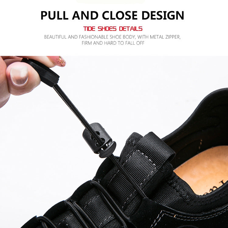 Kaegreel Men's Handmade Leather Shoes Soft Driving Loafers Sneakers