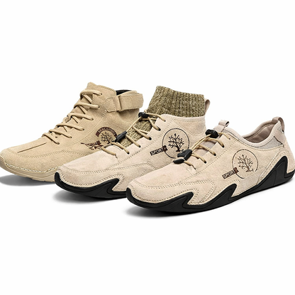 Kaegreel Herren Handgefertigte Lederschuhe Weiche Fahrlauster Sneakers