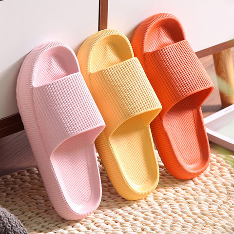 Men Women Home Slippers Thick-sole Soft Feeling Non-slip Couples Sandals (Unisex)
