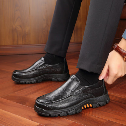 Kaegreel Cuir de vachette pour hommes Cuir imperméable confortable non glissement doux non glissé sur les chaussures décontractées