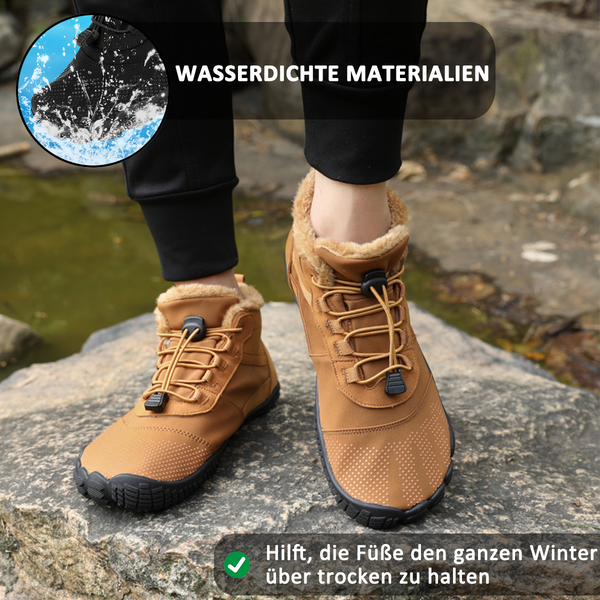 Chaussures de randonnée en velours extérieur d'hiver pour hommes, chaussures en coton à cinq doigts, chaussures de vélo de sport, bottes de neige imperméables et épaissies et épaissies